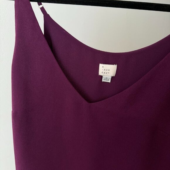 Target A New Day Eggplant Spaghetti Strap Blouse Size Medium - Picture 4 of 4